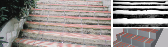 戶外臺(tái)階發(fā)熱電纜融雪化冰電地暖安裝圖