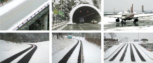 使用道路融雪化冰系統(tǒng)后的效果圖